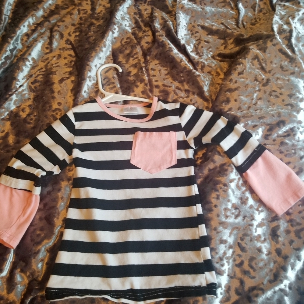 Striped 3/4 length shirt